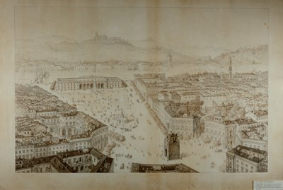 Proposed development project, between Piazza Beccaria and Ponte San Niccolo, Florence by Giuseppe and Sanesi, Nicola Poggi